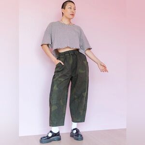 NWOT Nettle Studios | Barrel Pant in Overdyed Camo